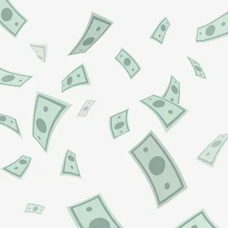 卡通飘落的钱免抠