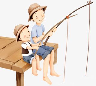 高清摄影活动钓鱼卡通人物免抠