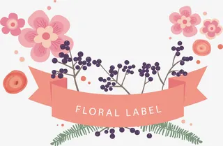 粉色小花朵标题框免抠