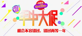 年中大促错过再等一年促销主题免抠