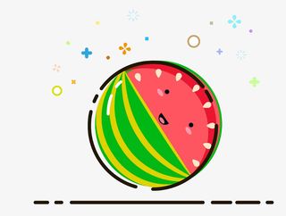 绿色的西瓜mbe风格免抠