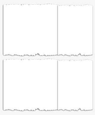 白色撕边边框免抠