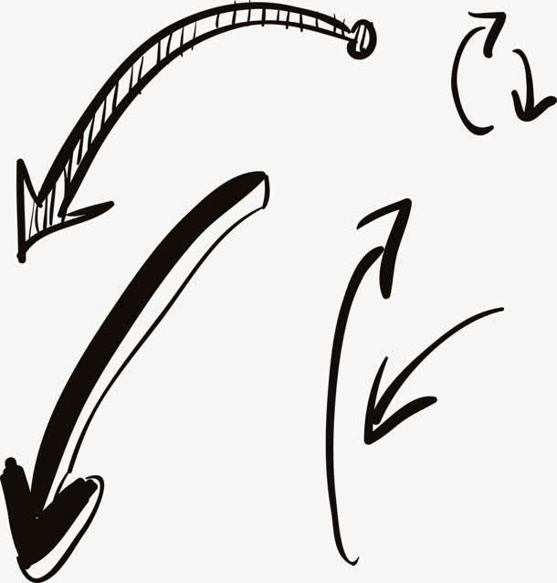 手绘箭头可爱线条免抠