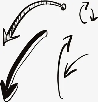 手绘箭头可爱线条免抠