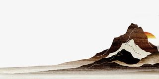 中国画山脉免抠