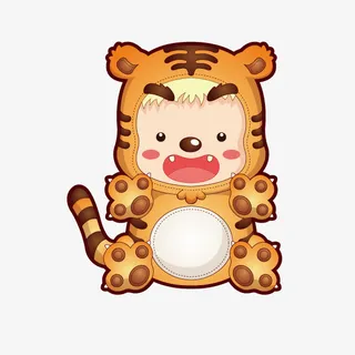 穿老虎服的小男孩免抠
