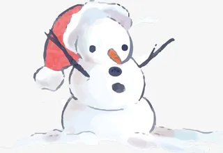暖心圣诞雪人免抠