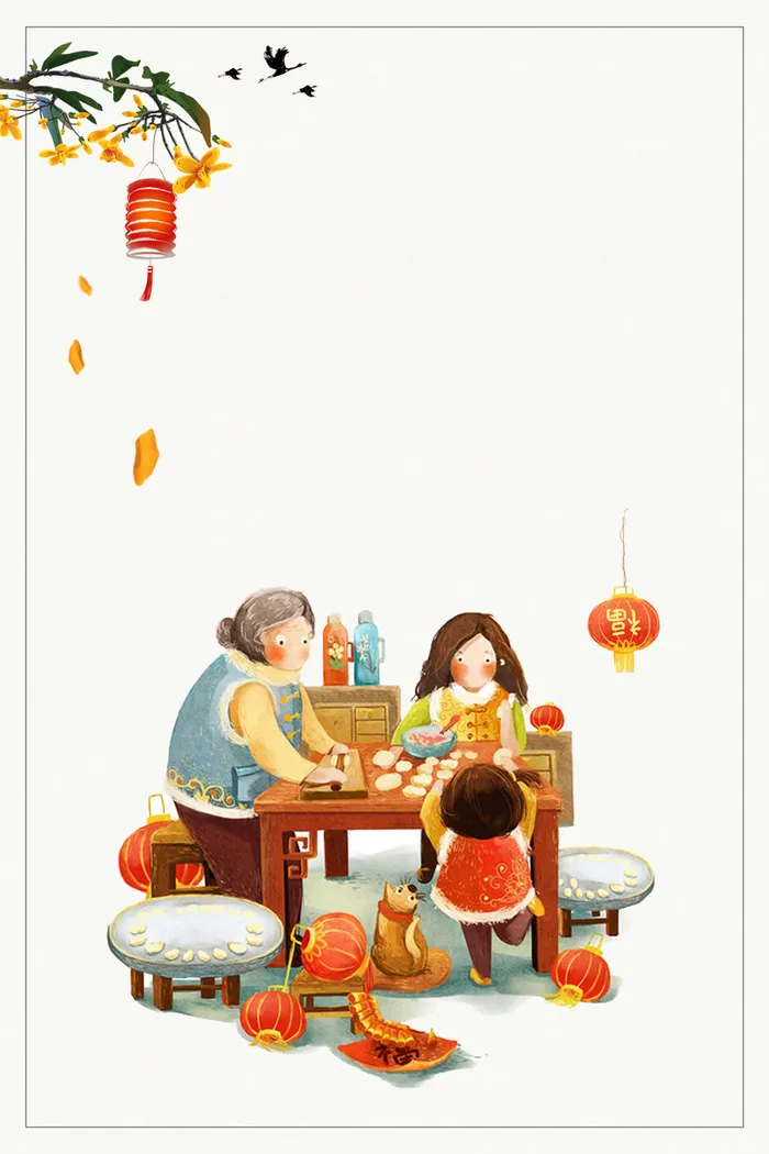 中国风孝道创意卡通海报设计高清