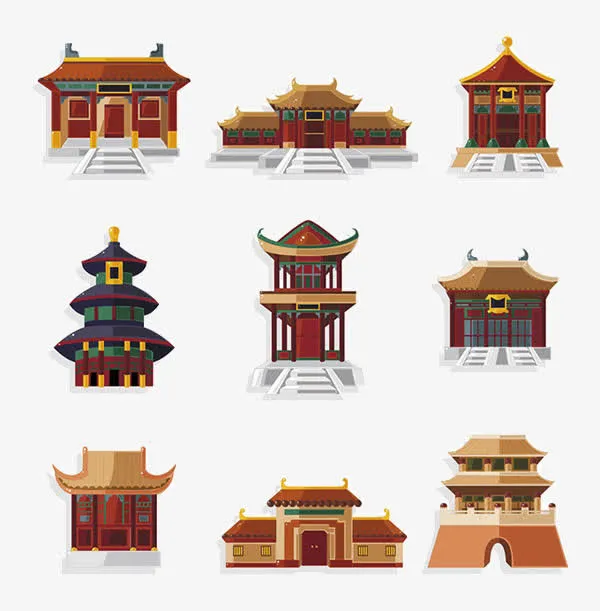 卡通楼阁免抠