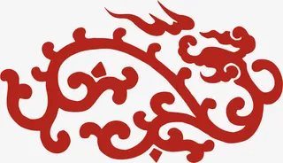 红色中国风图案免抠