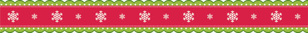红色雪花花边免抠