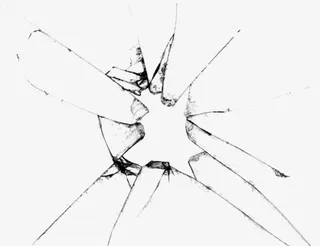 黑色手绘碎屏图案设计免抠