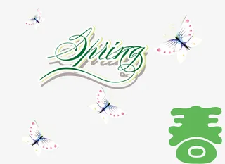 春天的元素文字春免抠