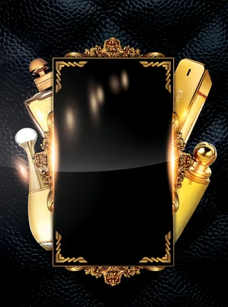 黑色高端时尚简约香水促销海报背景素材高清