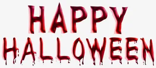 红色血迹万圣节快乐英文字体免抠