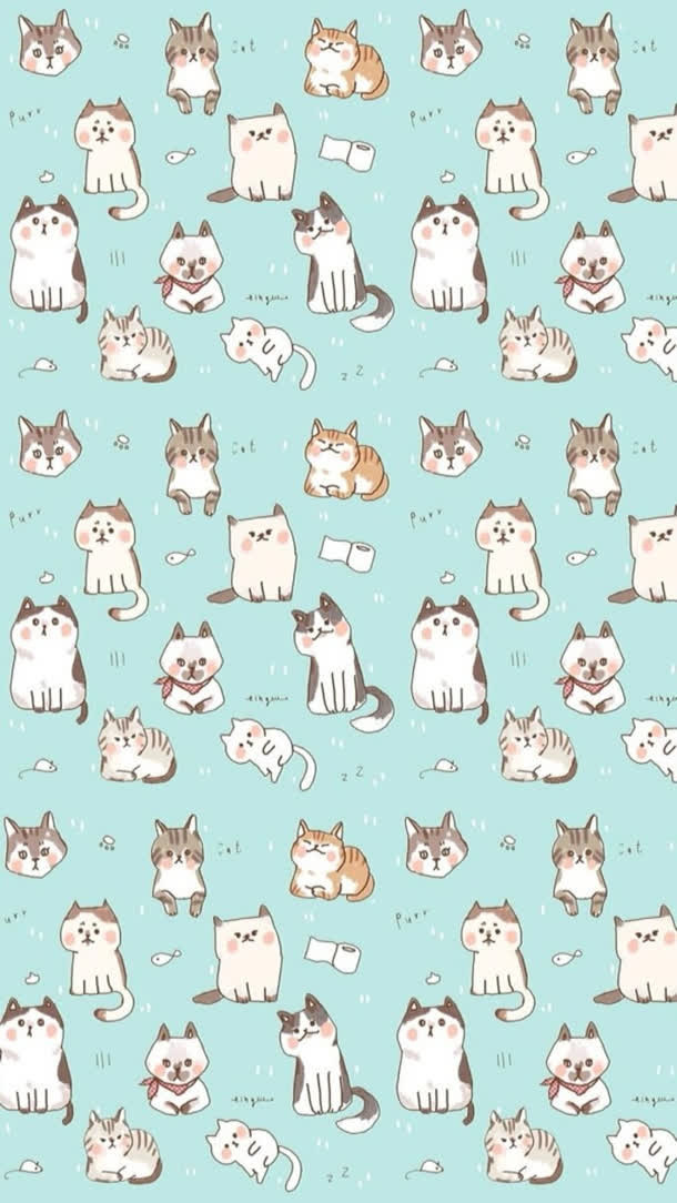 蓝色清新猫咪卷纸免抠