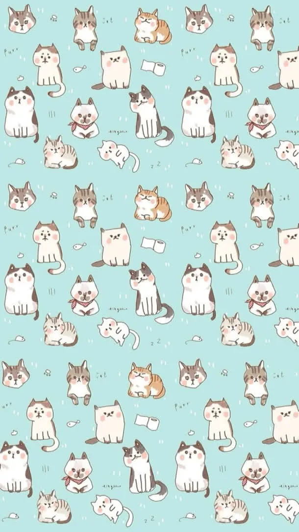 蓝色清新猫咪卷纸免抠