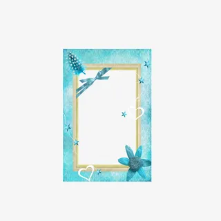 夏日清新唯美相框模板免抠