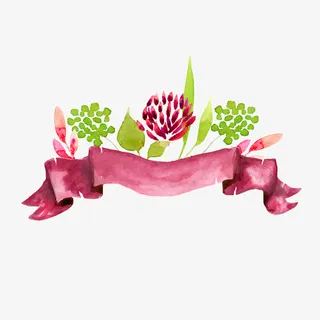 水彩绘花朵条幅矢量图免抠