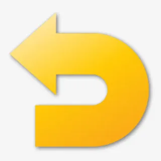 黄色撤消箭头图标免抠