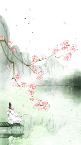 古风山水插画H5背景高清