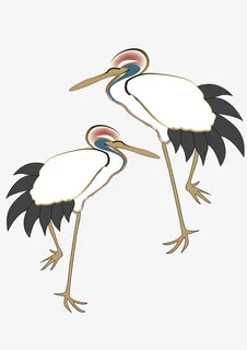 白鹤矢量动物素材免抠