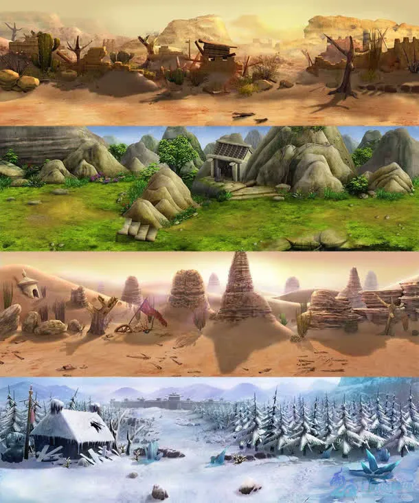 横版游戏场景地图免抠