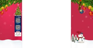 红色雪人卡通圣诞节纸张海报背景免抠