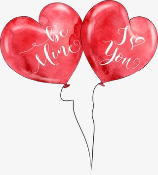 爱心手绘气球免抠
