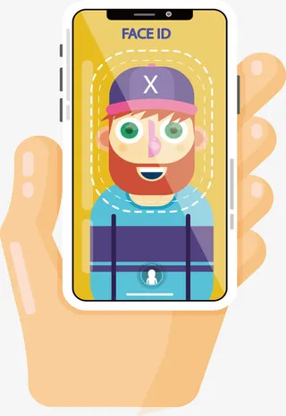 黄色界面人脸识别免抠