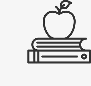 简笔苹果书本免抠