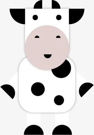 奶牛插画素材免抠