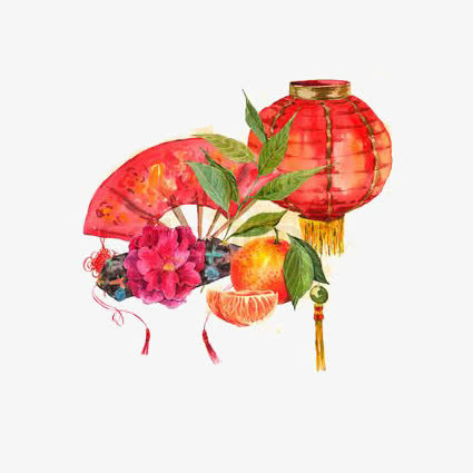 水彩灯笼免抠