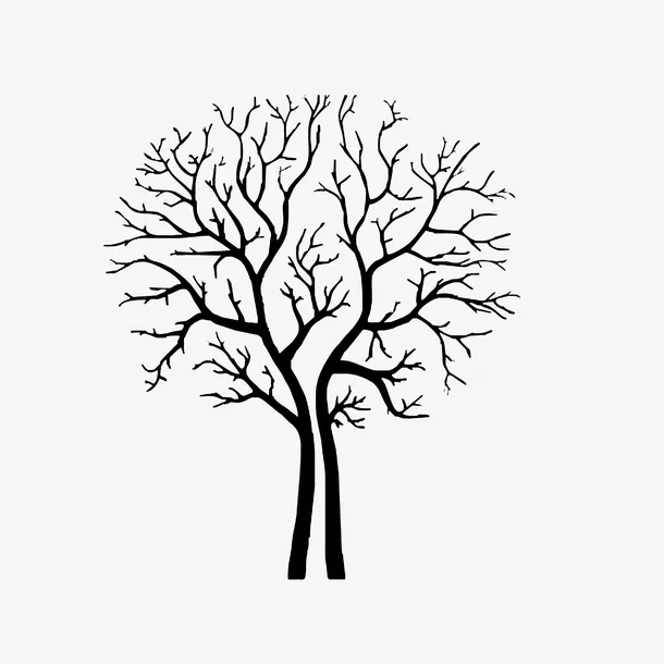 手绘枯树免抠