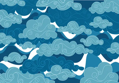 蓝色古典云纹背景素材高清