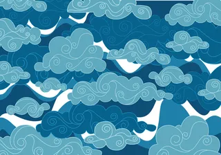 蓝色古典云纹背景素材高清