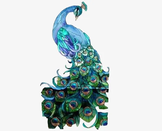 一只美丽的蓝孔雀免抠
