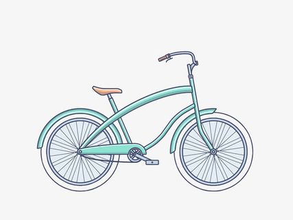 卡通自行车免抠