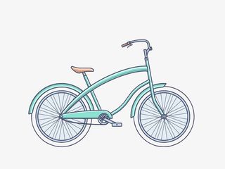 卡通自行车免抠