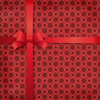 礼物丝带雪花背景免抠