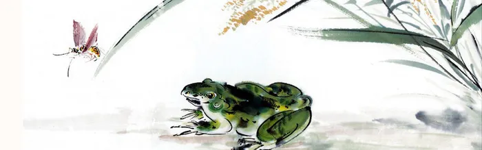 青蛙油彩画背景高清