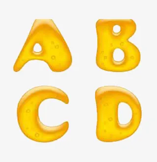 ABCD艺术字免抠