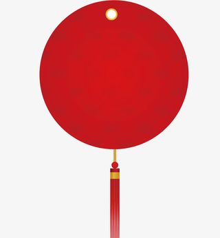 矢量中国红装饰标签免抠