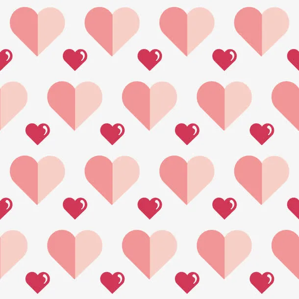 粉色爱心花纹免抠