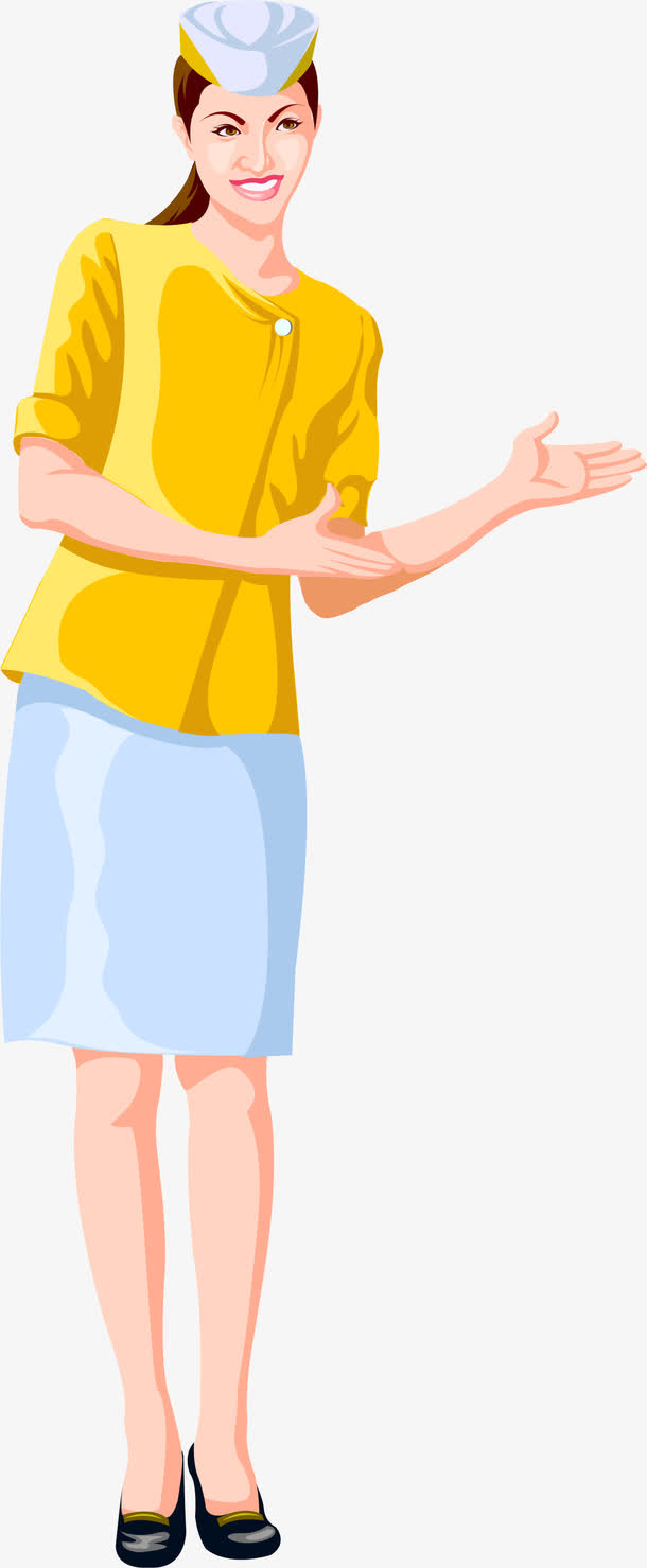 礼貌微笑接待员免抠