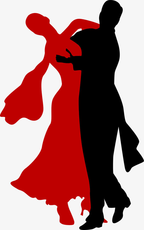 卡通手绘拉丁舞创意剪影免抠