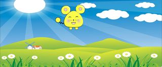 清新蓝色卡通消消乐海报banner高清