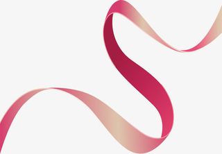 粉红色飘逸缎带免抠