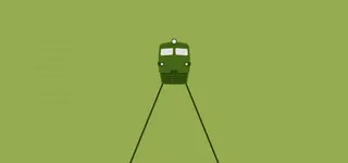 小清新绿色火车高清