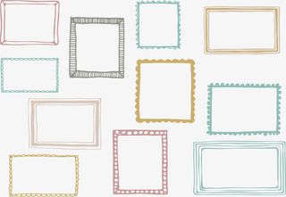 手绘小清新海报边框照片墙免抠